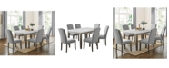 Furniture Emily Marble Dining 7-Pc Set (Rectangular Table & 6 Side Chairs)